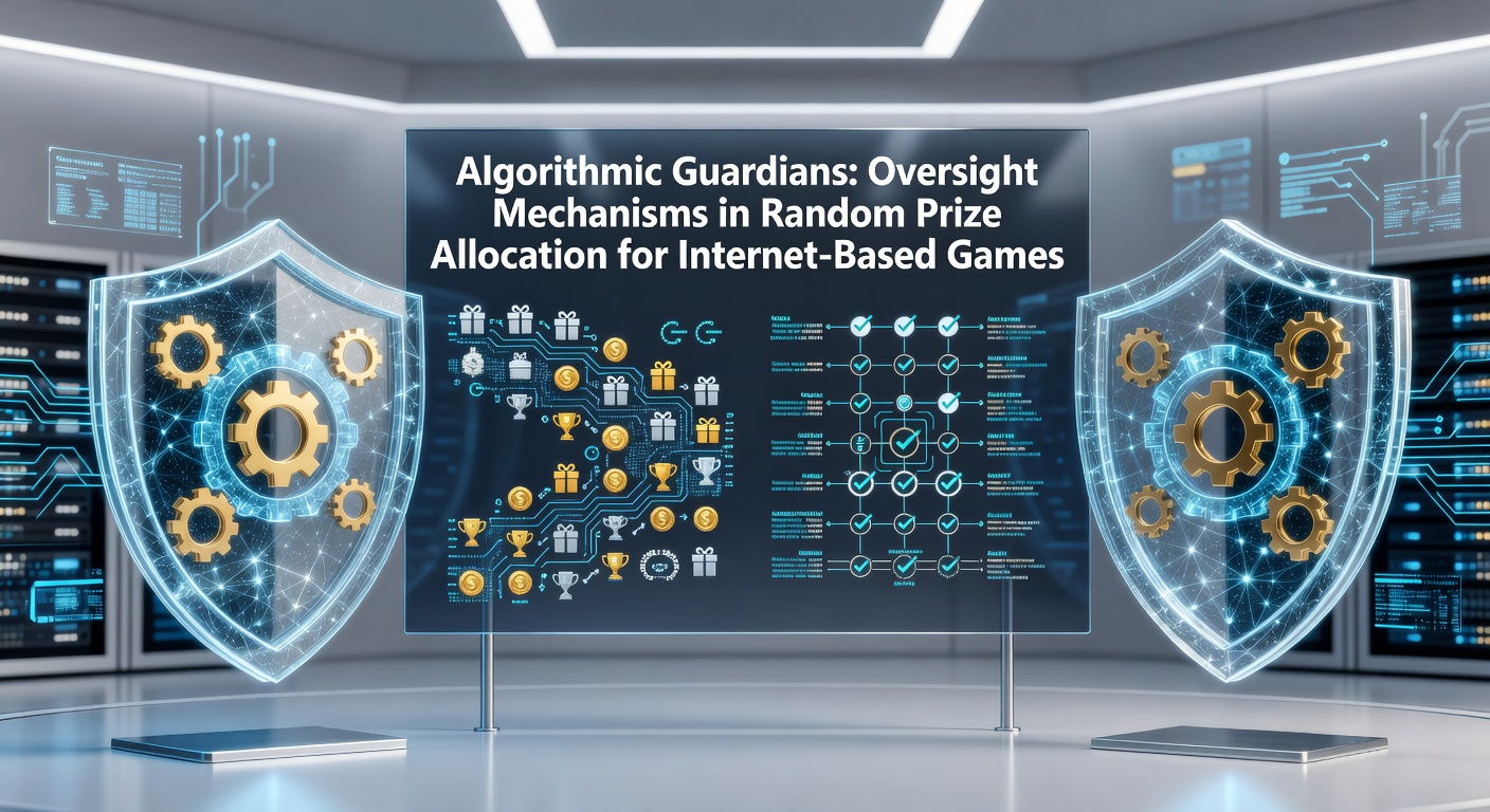 Illustration of algorithmic oversight systems monitoring random prize allocation processes in online gaming platforms