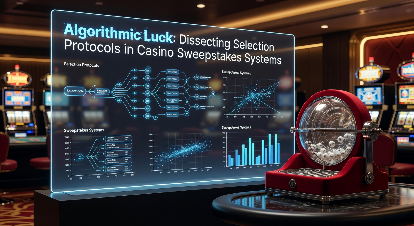 Diagram illustrating the flow of selection protocols in casino sweepstakes systems with algorithmic components highlighted