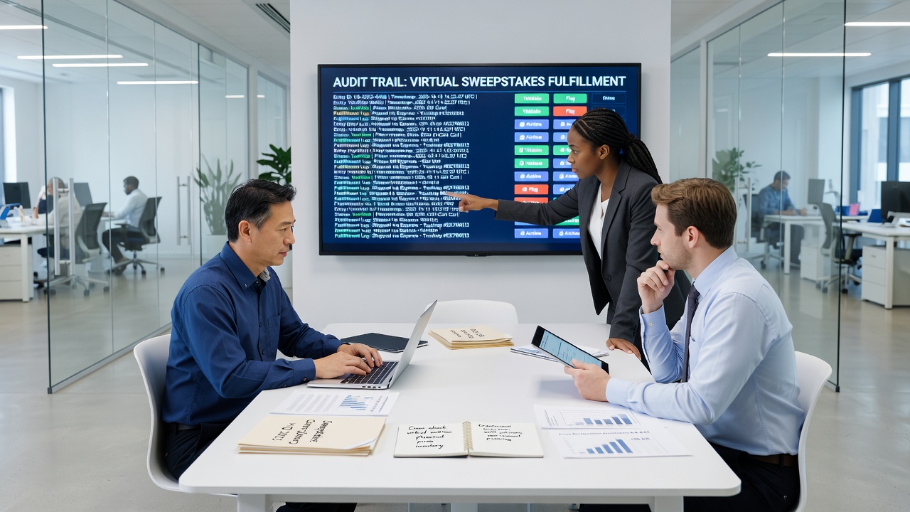 Secure server racks and encrypted data storage systems used for maintaining sweepstakes audit records