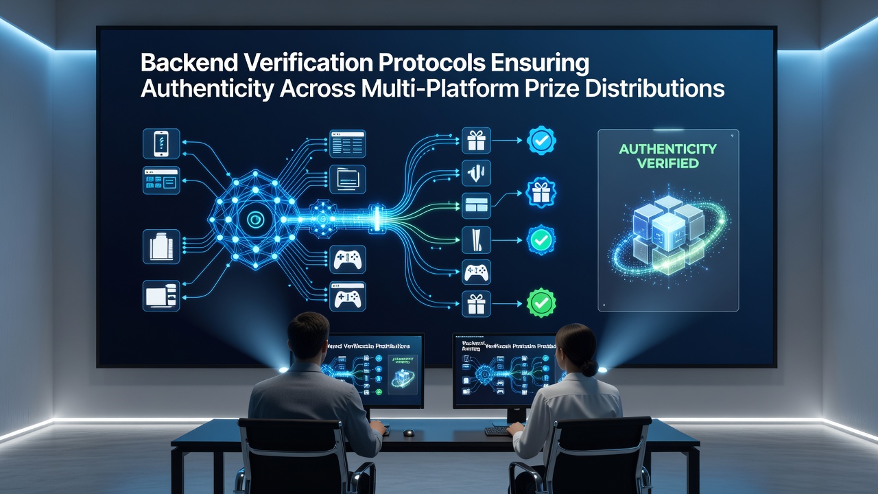 Backend verification systems processing multi-platform prize data in real time
