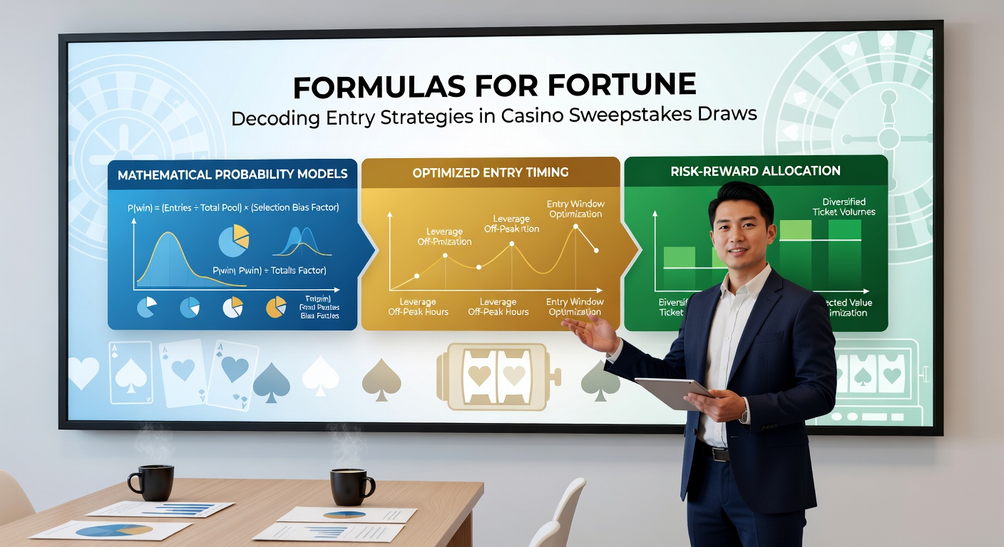 Infographic illustrating entry multipliers from bonuses, referrals, and daily logins in a casino sweepstakes dashboard